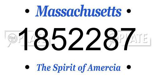 1852287 Massachusetts License Plate