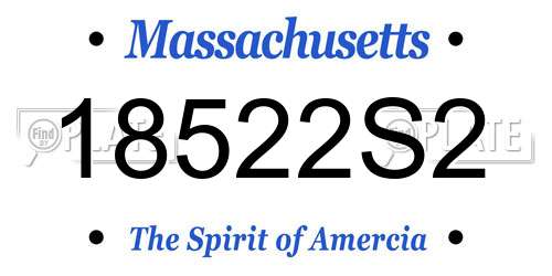 18522S2 Massachusetts License Plate
