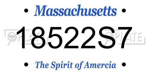 18522S7 Massachusetts License Plate