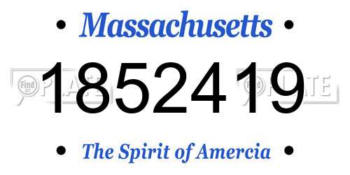 1852419 Massachusetts License Plate