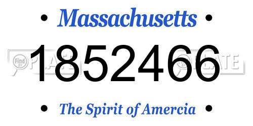 1852466 Massachusetts License Plate