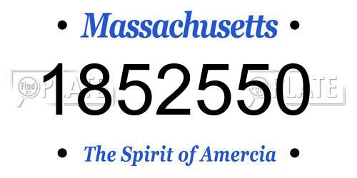 1852550 Massachusetts License Plate