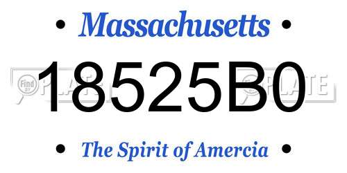 18525B0 Massachusetts License Plate