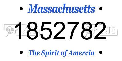 1852782 Massachusetts License Plate