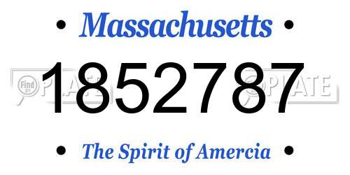 1852787 Massachusetts License Plate