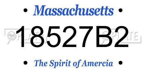 18527B2 Massachusetts License Plate
