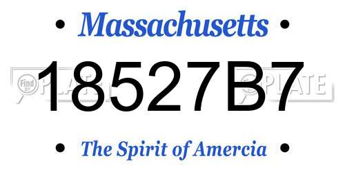 18527B7 Massachusetts License Plate
