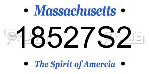 18527S2 Massachusetts License Plate
