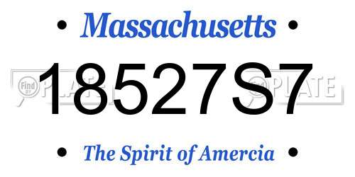 18527S7 Massachusetts License Plate