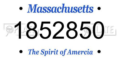 1852850 Massachusetts License Plate