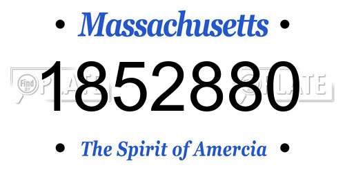 1852880 Massachusetts License Plate