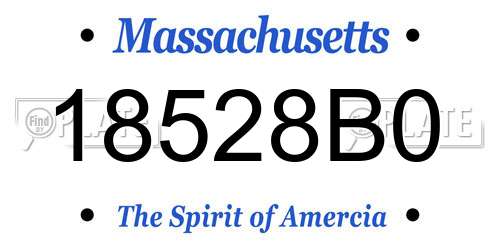 18528B0 Massachusetts License Plate