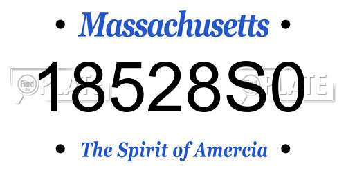 18528S0 Massachusetts License Plate