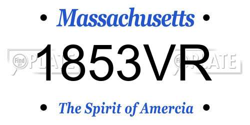1853VR Massachusetts License Plate