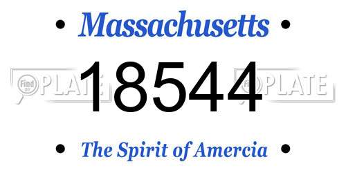 18544 Massachusetts License Plate