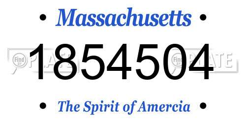 1854504 Massachusetts License Plate