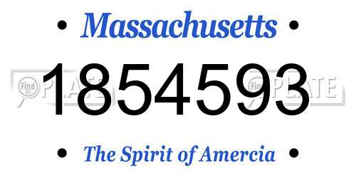 1854593 Massachusetts License Plate