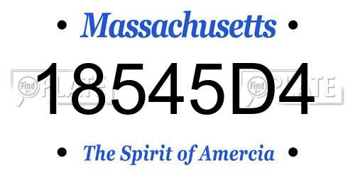 18545D4 Massachusetts License Plate