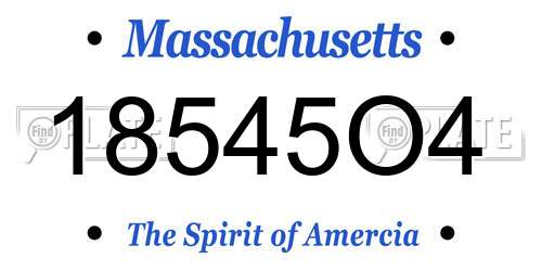 18545O4 Massachusetts License Plate