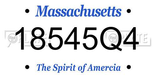 18545Q4 Massachusetts License Plate