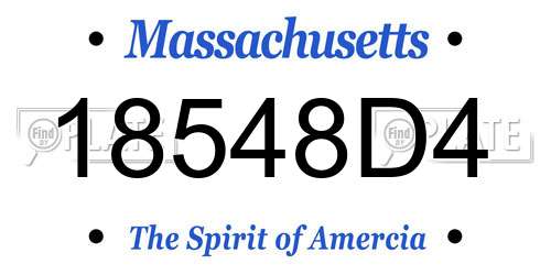 18548D4 Massachusetts License Plate