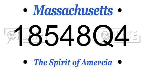 18548Q4 Massachusetts License Plate