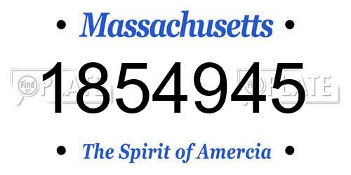 1854945 Massachusetts License Plate