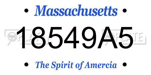 18549A5 Massachusetts License Plate