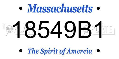 18549B1 Massachusetts License Plate