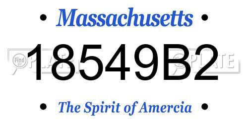 18549B2 Massachusetts License Plate