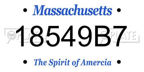 18549B7 Massachusetts License Plate