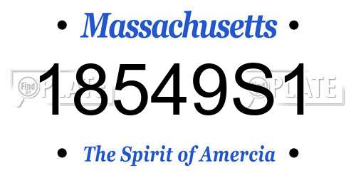 18549S1 Massachusetts License Plate
