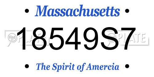 18549S7 Massachusetts License Plate