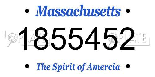 1855452 Massachusetts License Plate