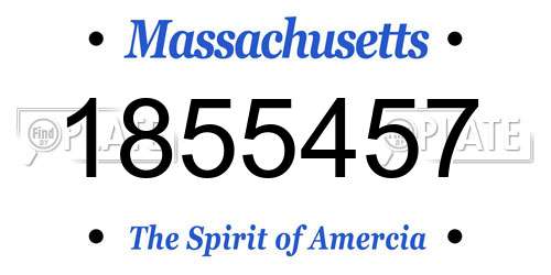 1855457 Massachusetts License Plate