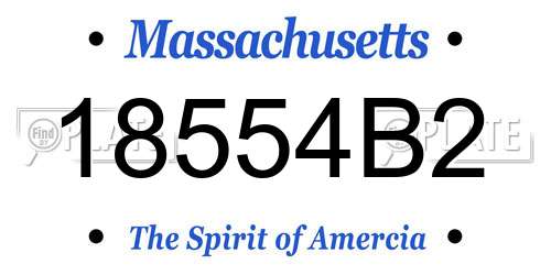 18554B2 Massachusetts License Plate