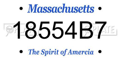 18554B7 Massachusetts License Plate