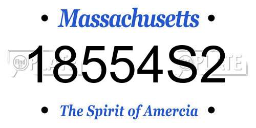 18554S2 Massachusetts License Plate