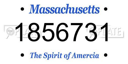 1856731 Massachusetts License Plate