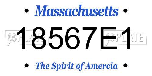 18567E1 Massachusetts License Plate