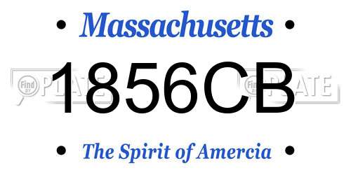 1856CB Massachusetts License Plate