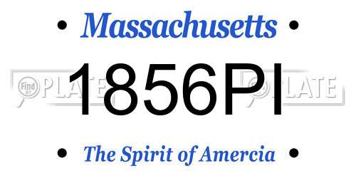 1856PI Massachusetts License Plate