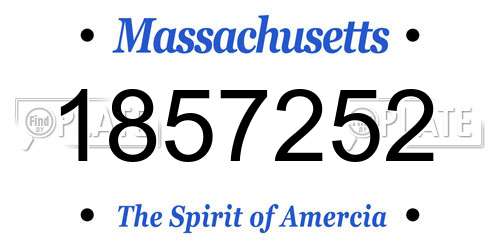 1857252 Massachusetts License Plate