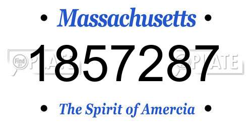 1857287 Massachusetts License Plate