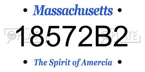 18572B2 Massachusetts License Plate