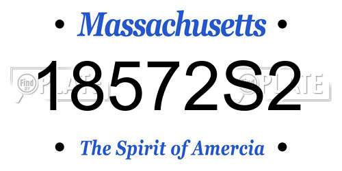18572S2 Massachusetts License Plate