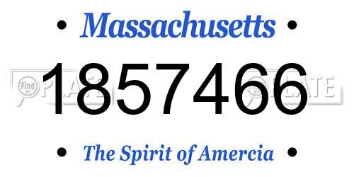 1857466 Massachusetts License Plate