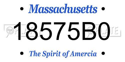 18575B0 Massachusetts License Plate