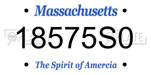 18575S0 Massachusetts License Plate