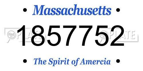 1857752 Massachusetts License Plate